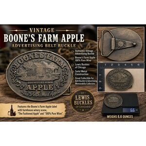 Vintage Boone's Farm Apple Wine Belt Buckle Lewis Buckles Chicago Advertising